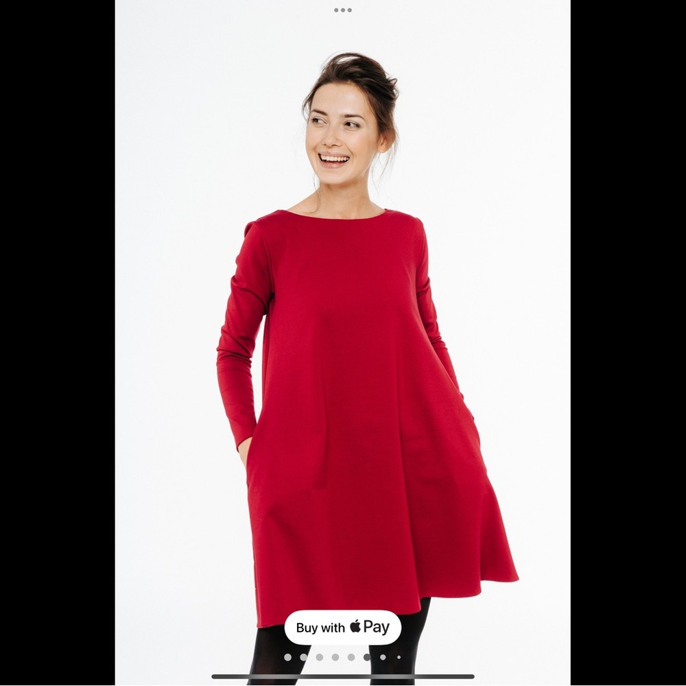LeMuse Red Jersey A-line Dress from Etsy S NWOT